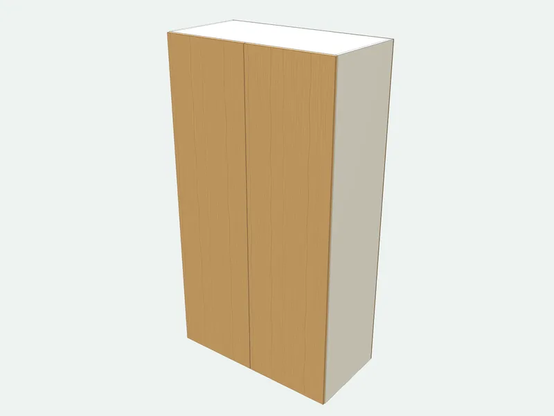 Wardrobe plan in 3D with its cut list